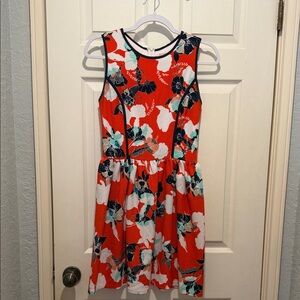 love...ady Red and Blue Floral Mini Dress
